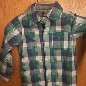 Oshkosh Button Down Plaid Shirt Boys Size 5